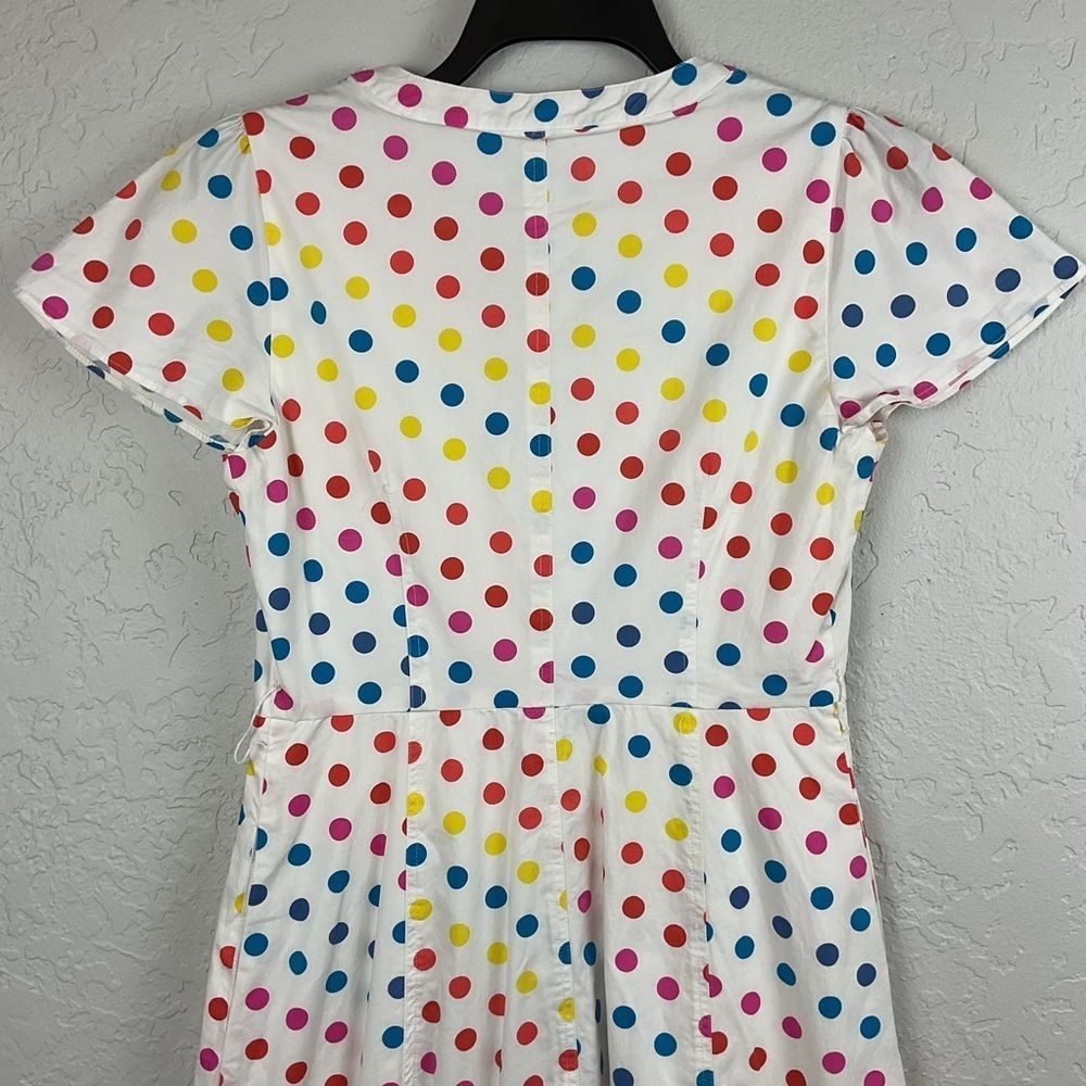 Color Me Courtney Dipping Dot Button-Down Midi Dress Sz 4 - Picture 7 of 10
